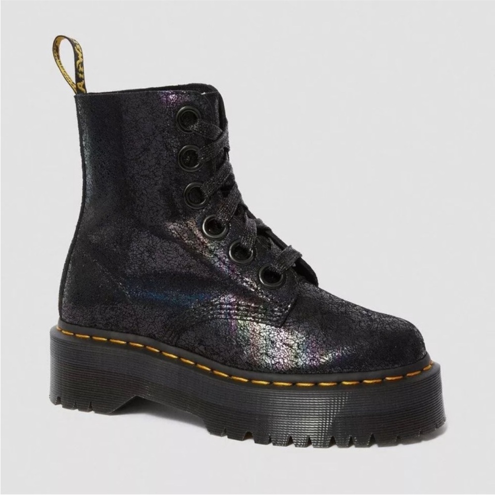 Dr. Martens Molly Black Iridescent Crackle Platform